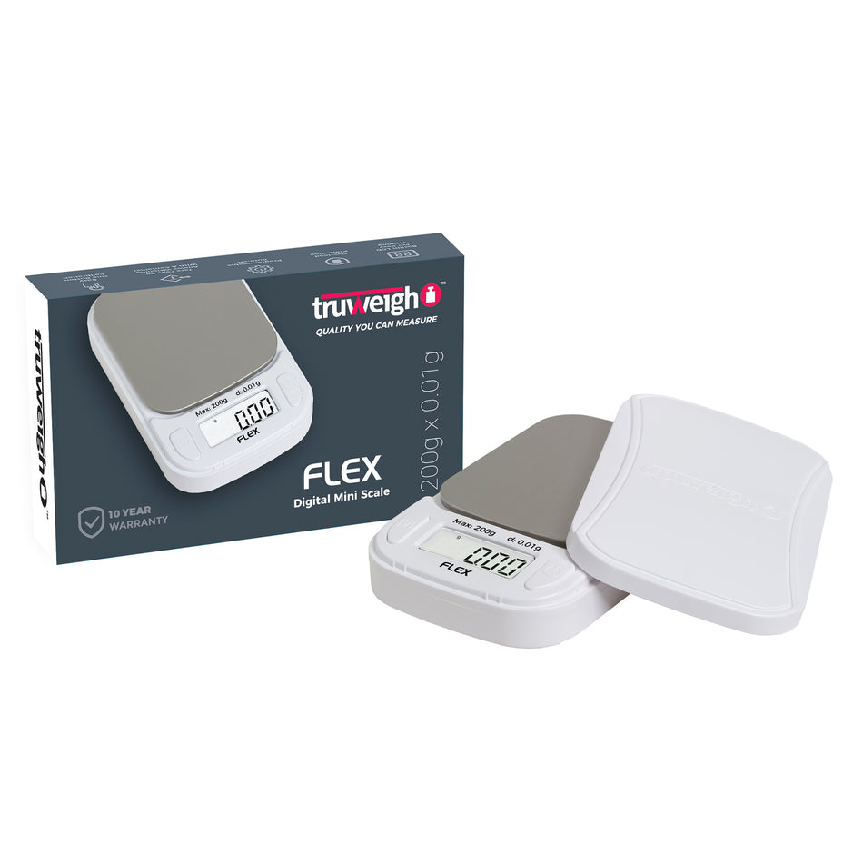 Truweigh Flex Mini Scale – 200g x 0.01g - White