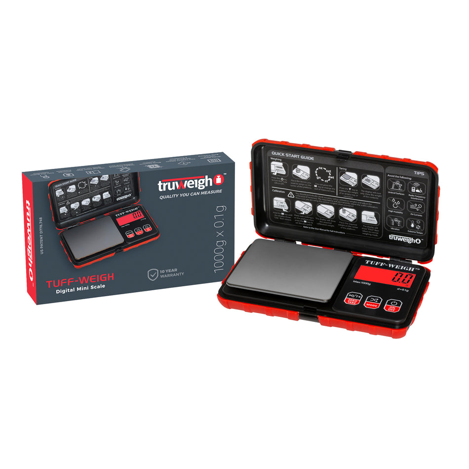Truweigh Tuff-Weigh Scale - 1000g x 0.1g - Red/Black