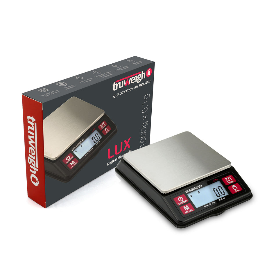 Truweigh Lux Digital Scale - 1000g x 0.1g - Black