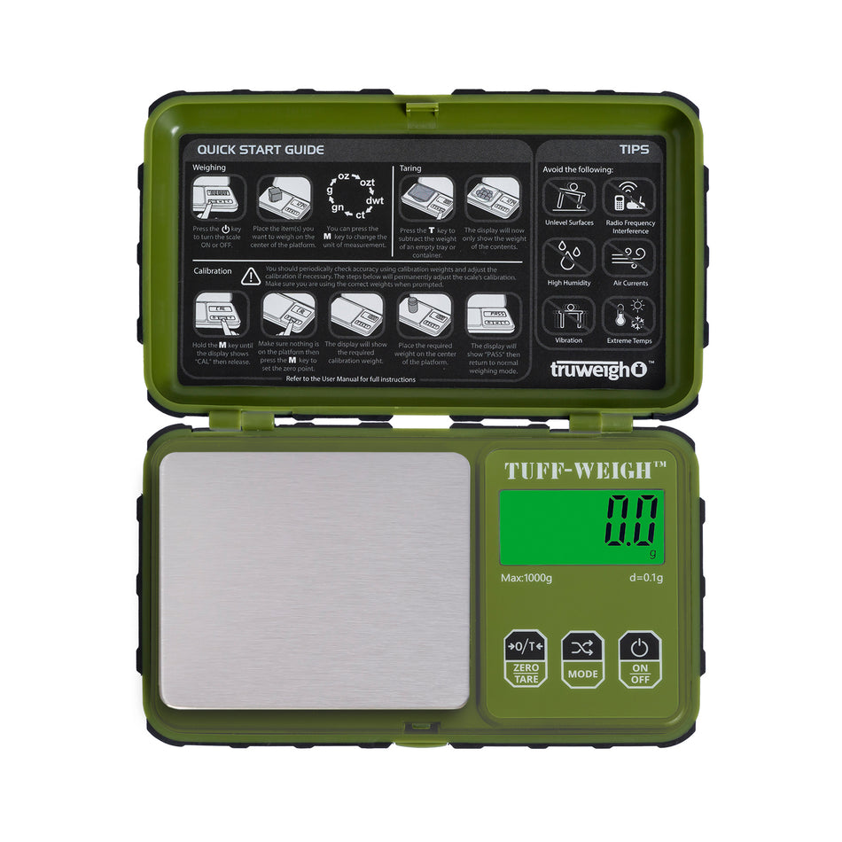 Truweigh Tuff-Weigh Scale - 1000g x 0.1g - Green/Black