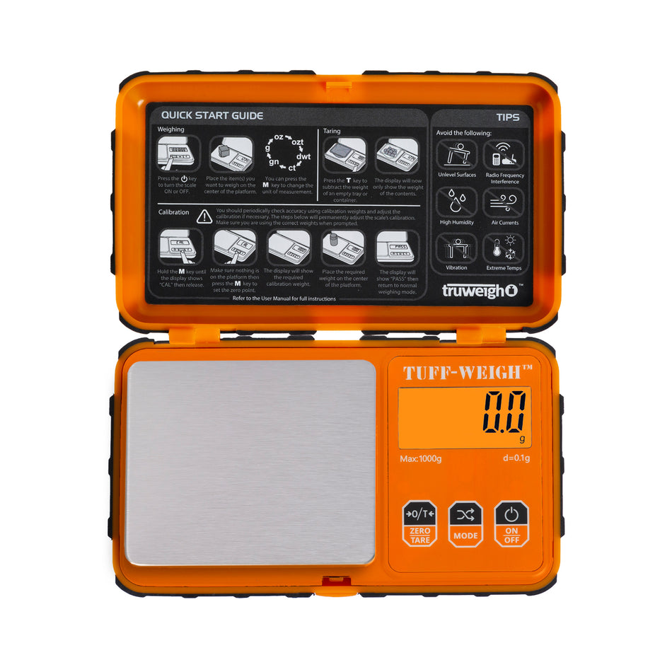 Truweigh Tuff-Weigh Scale - 1000g x 0.1g - Orange/Black