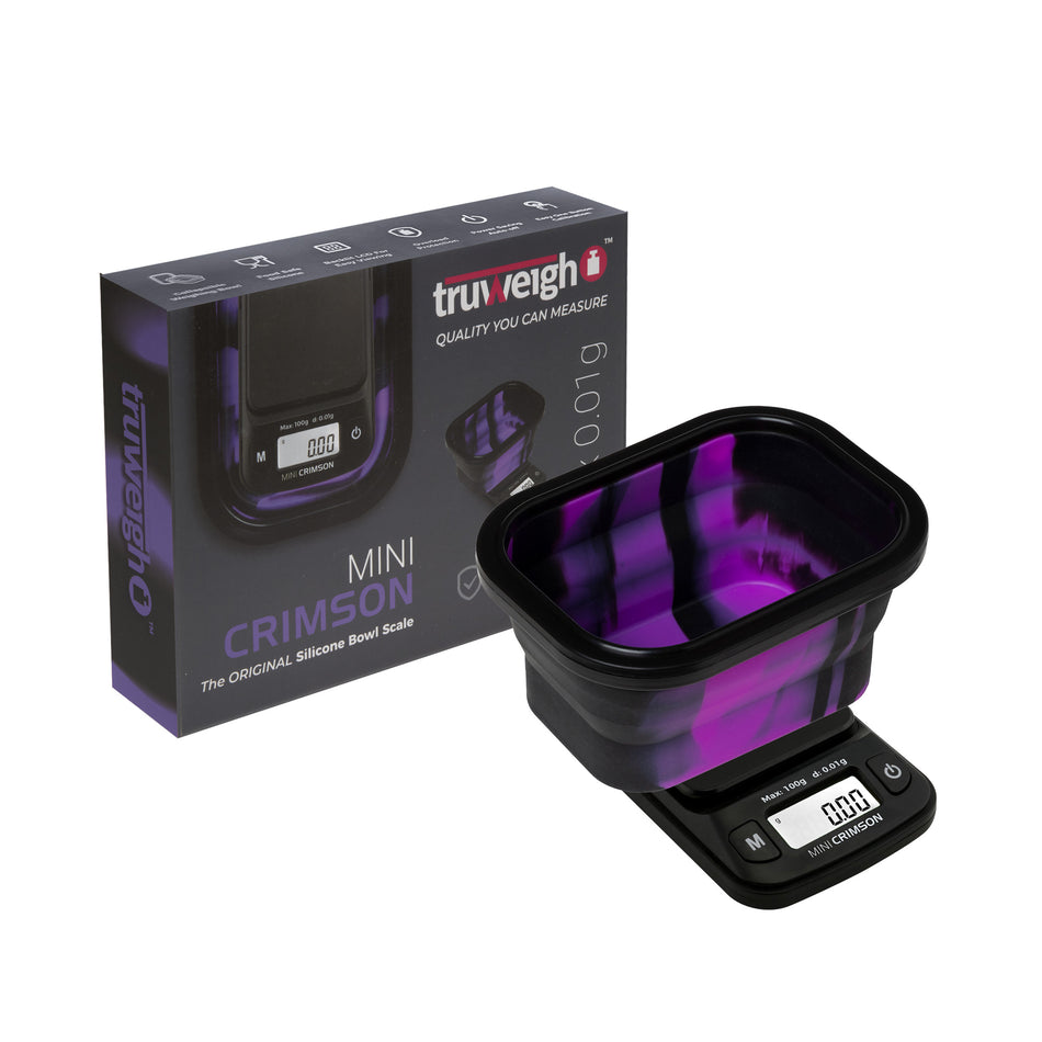 Truweigh Mini Crimson Scale Collapsible Bowl - 100g x 0.01g - Black / Purple