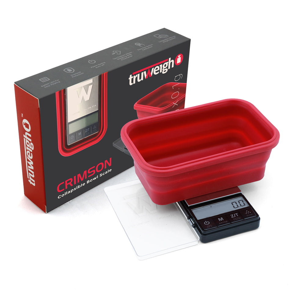 Truweigh Crimson Scale Collapsible Bowl 1000g x 0.1g / Black / Red Bowl