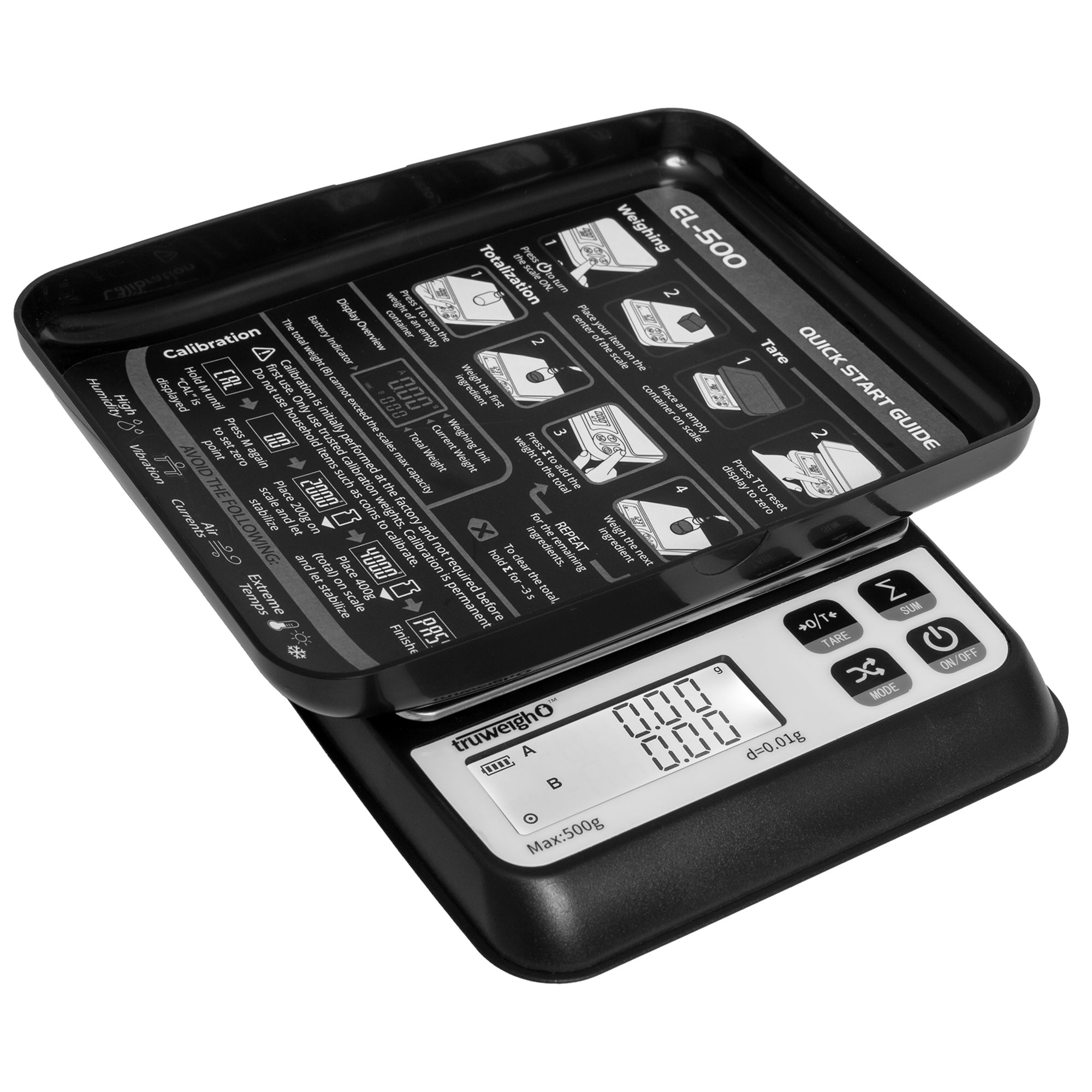 Truweigh Element Digital E-Liquid Mixing Scale - 500g x 0.01g - Black