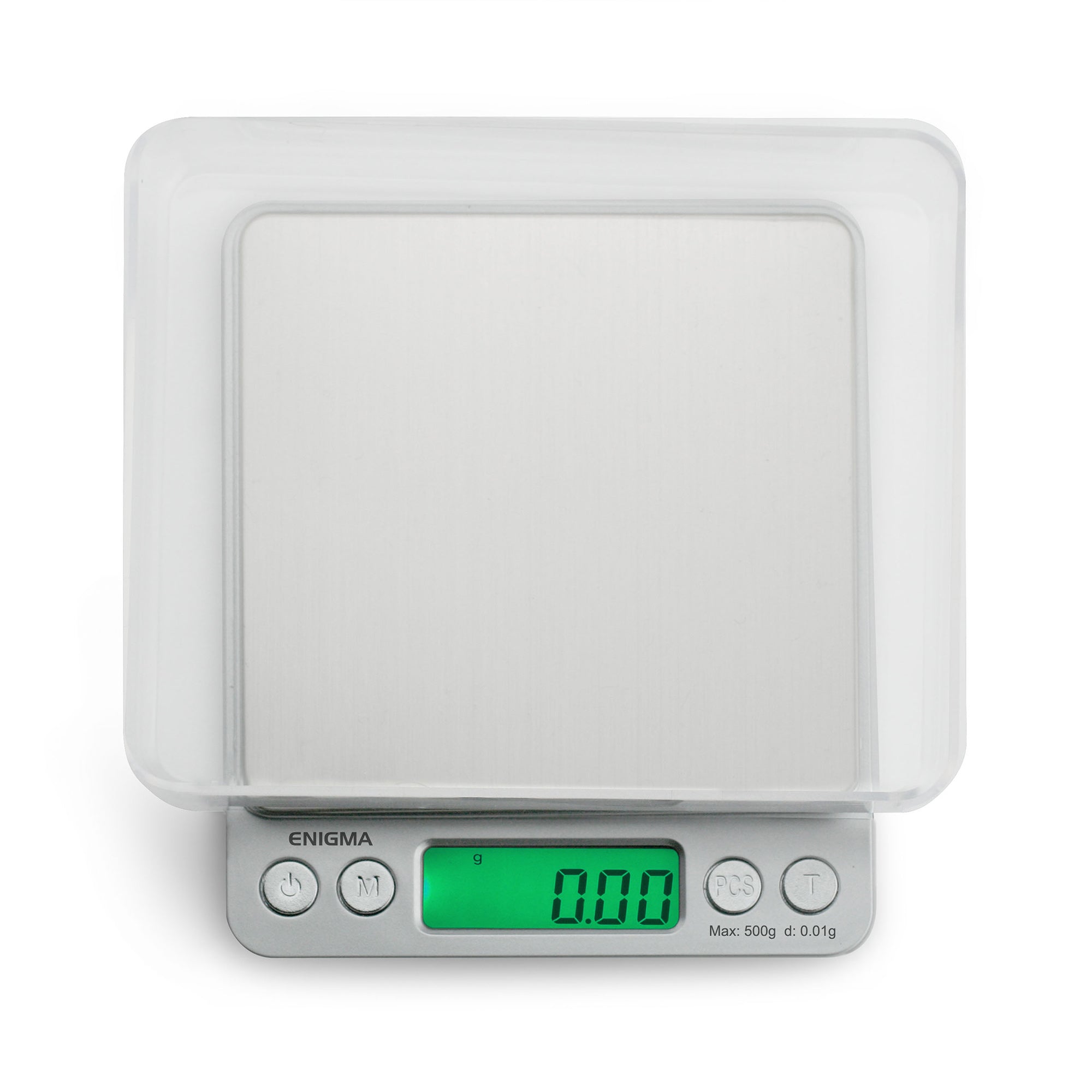 Truweigh Enigma Digital Mini Scale - 500g x 0.01g Silver Kitchen Scale