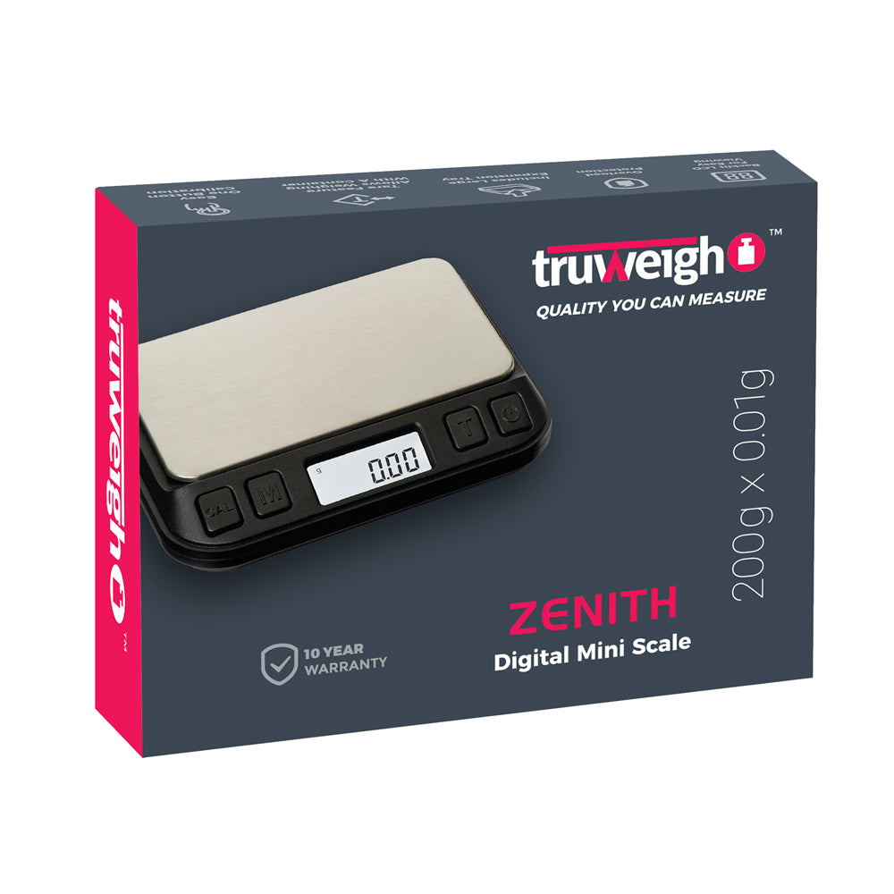 The box for The Truweigh Zenith digital mini scale