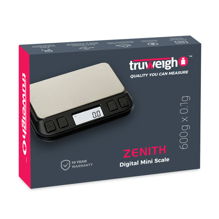 The box for The 600g Truweigh Zenith digital mini scale 