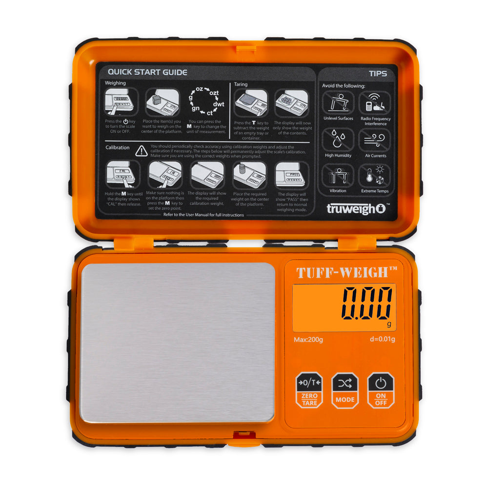 Truweigh Tuff-Weigh Digital Mini Scale - 200g x 0.01g - Orange/Black