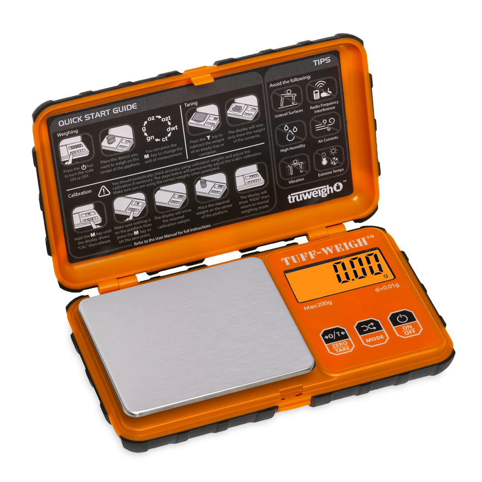 Truweigh Tuff-Weigh Digital Mini Scale - 200g x 0.01g - Orange/Black