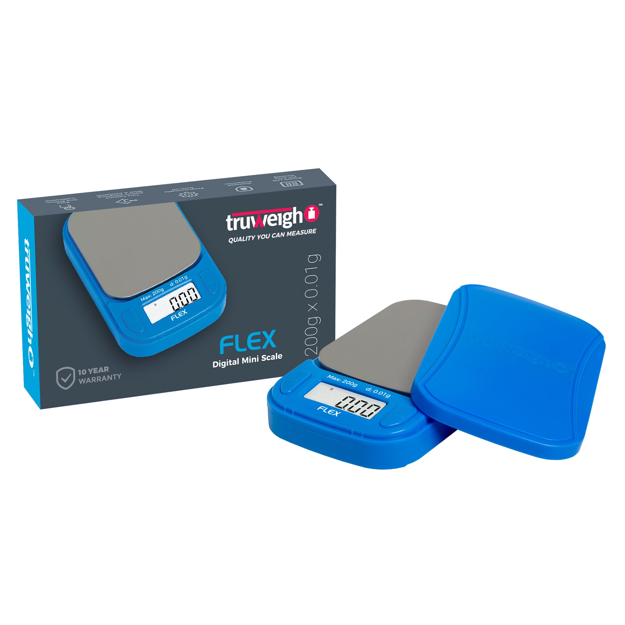 Truweigh Flex Mini Scale – 200g x 0.01g - Blue