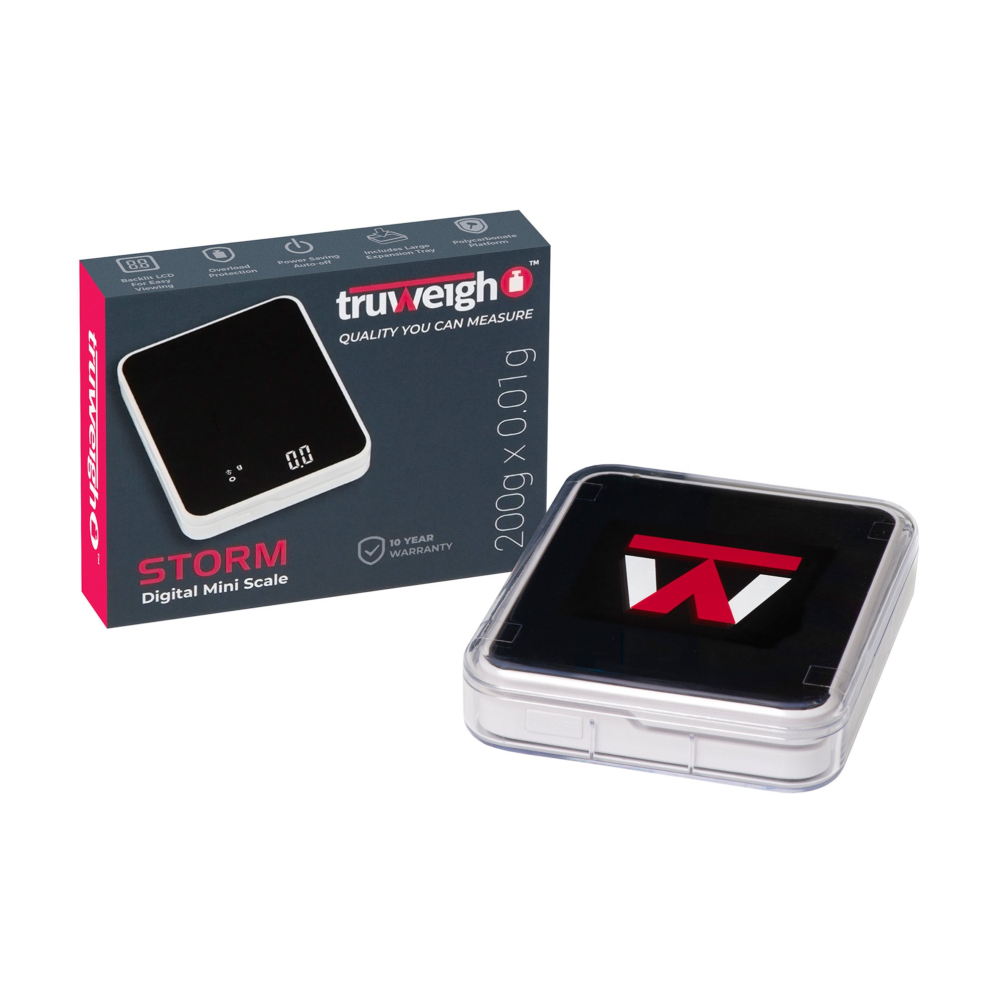 Truweigh Storm Digital Mini Scale 200g / 0.01g - White Portable Scale