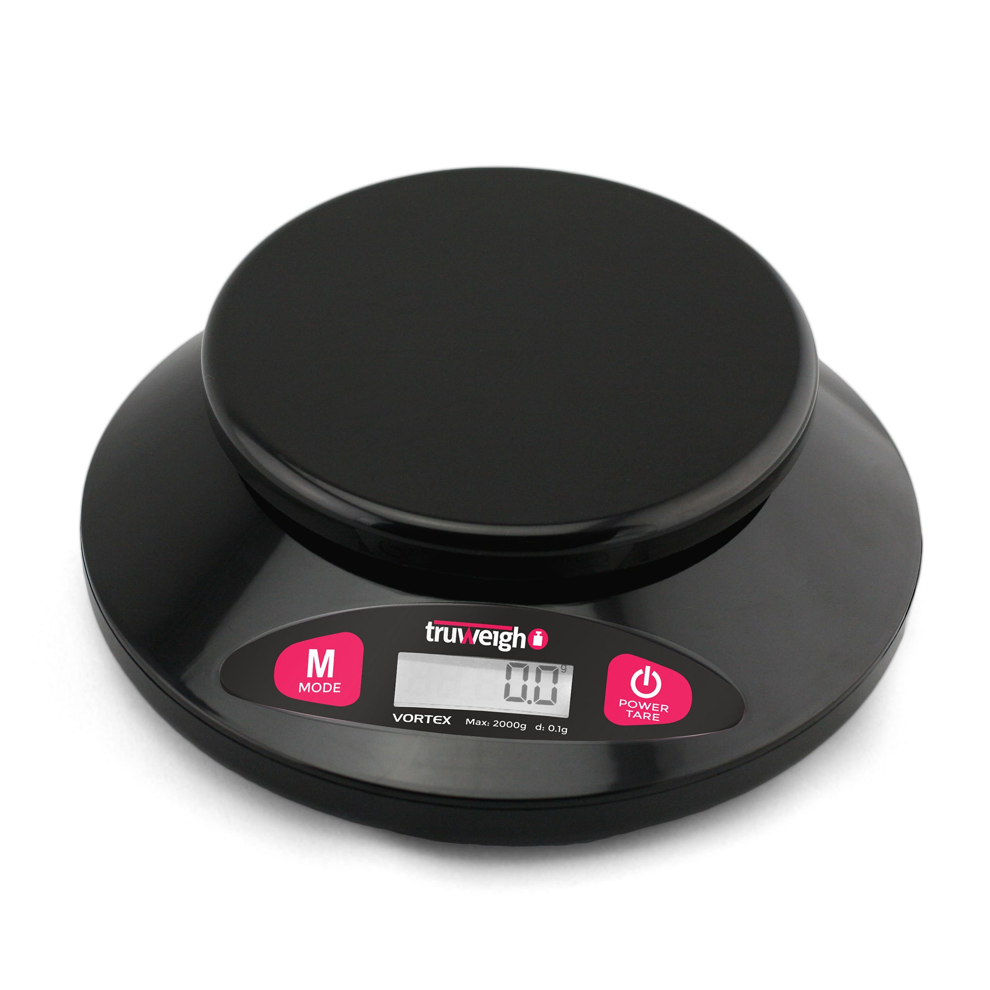 Truweigh Vortex Digital Kitchen Bowl Scale - 2000g x 0.1g - Black