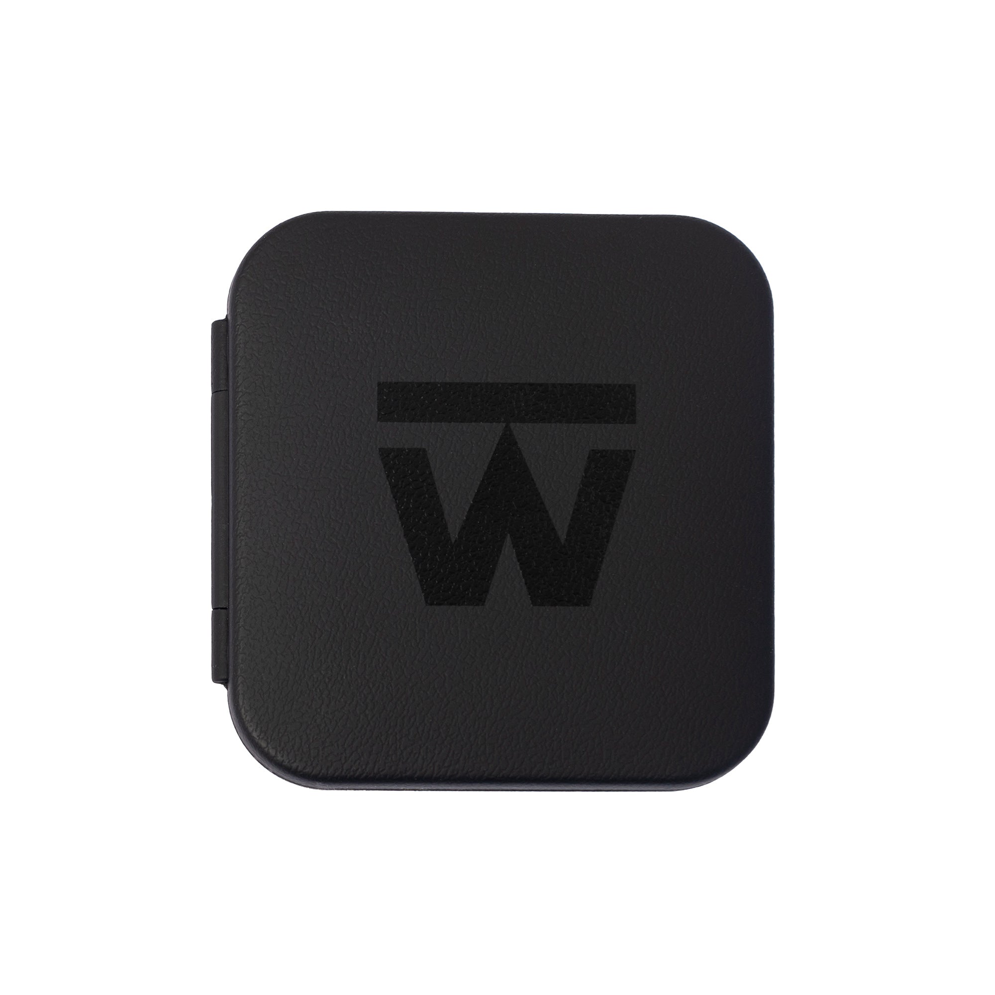 The black Truweigh Note pocket scale is shown closed
