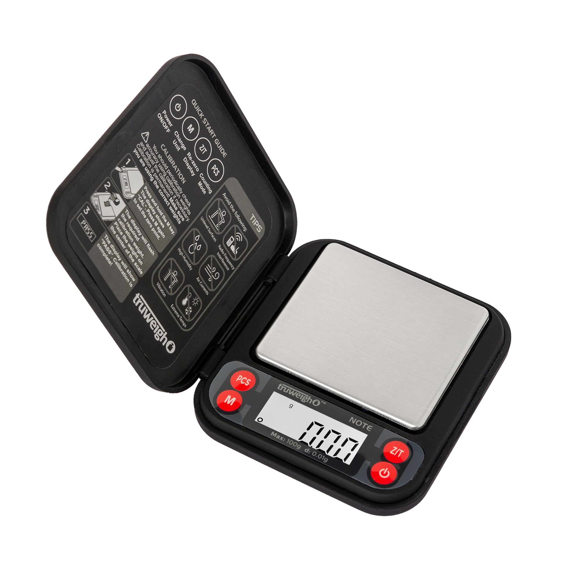 Truweigh Note Digital Mini Scale - 100g x 0.01g - Black