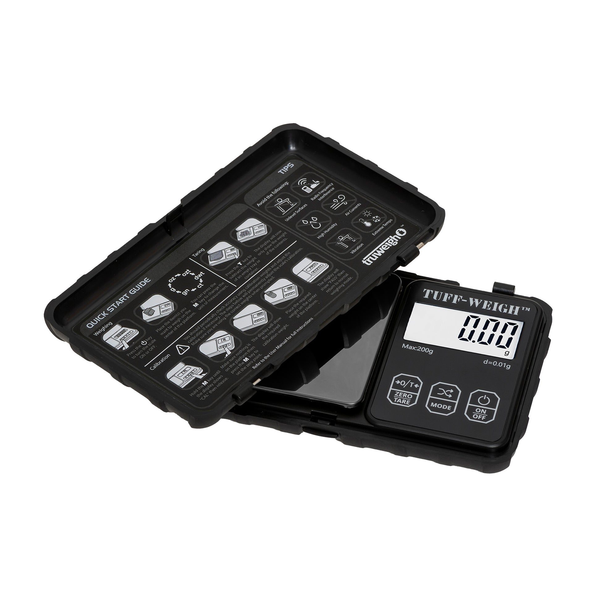 Truweigh Tuff-Weigh Digital Mini Scale - 200g x 0.01g - Black/Black