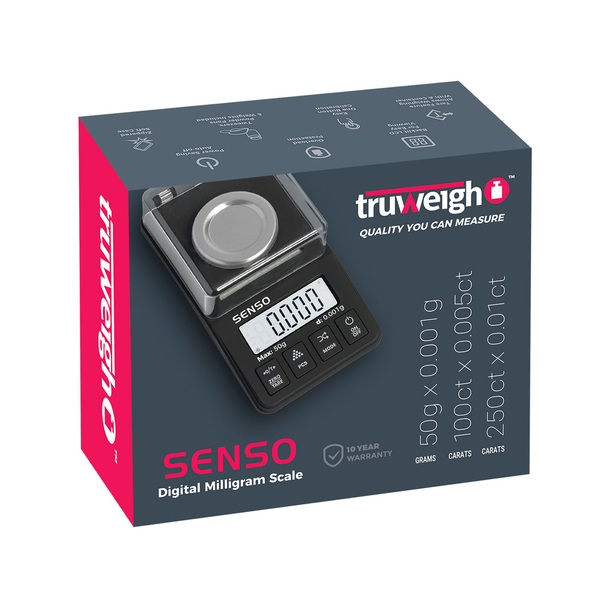 Senso Scale Truweigh Senso Carat Milligram Digital Scale – 50g x 0.001g
