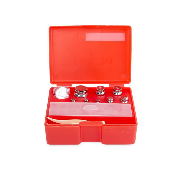 Truweigh OIML M1 Weight Set 16 Piece Red Calibration Weight Kit 50g 20g 10g 2g 1g 500mg 200mg 100mg 50mg 20mg 10mg Tweezers Accuracy Calibrating