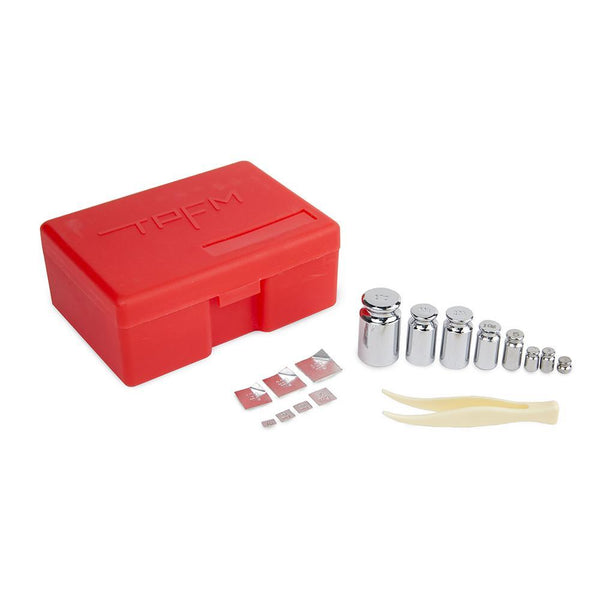 Truweigh OIML M1 Weight Set 16 Piece Red Calibration Weight Kit 50g 20g 10g 2g 1g 500mg 200mg 100mg 50mg 20mg 10mg Tweezers Accuracy Calibrating