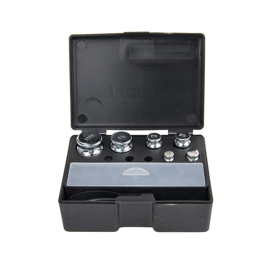 Truweigh Black 8 Piece Calibration Weight Set Kit Case Box Tweezers 100g 50g 20g 10g 5g Accuracy Test Check Calibrate Calibrating Chromed Steel