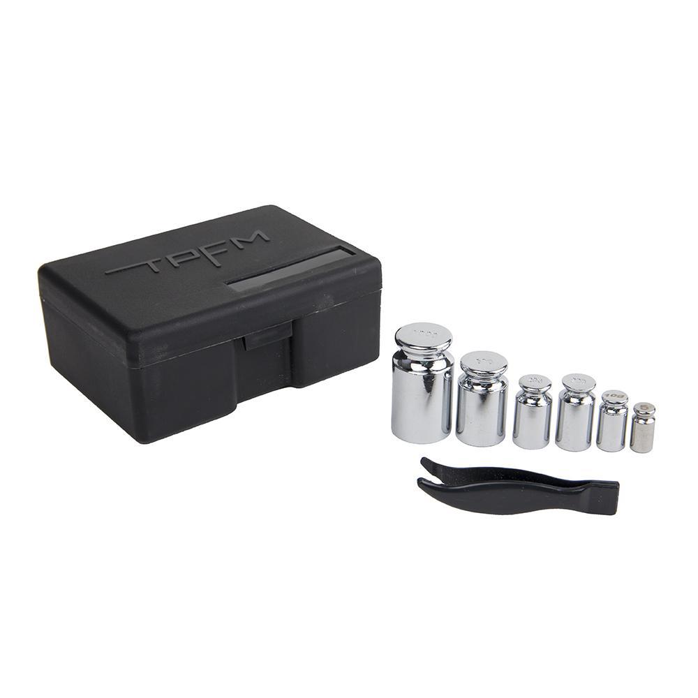 Truweigh Black 8 Piece Calibration Weight Set Kit Case Box Tweezers 100g 50g 20g 10g 5g Accuracy Test Check Calibrate Calibrating Chromed Steel