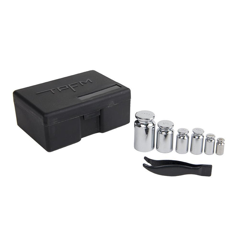 Truweigh Black 8 Piece Calibration Weight Set Kit Case Box Tweezers 100g 50g 20g 10g 5g Accuracy Test Check Calibrate Calibrating Chromed Steel