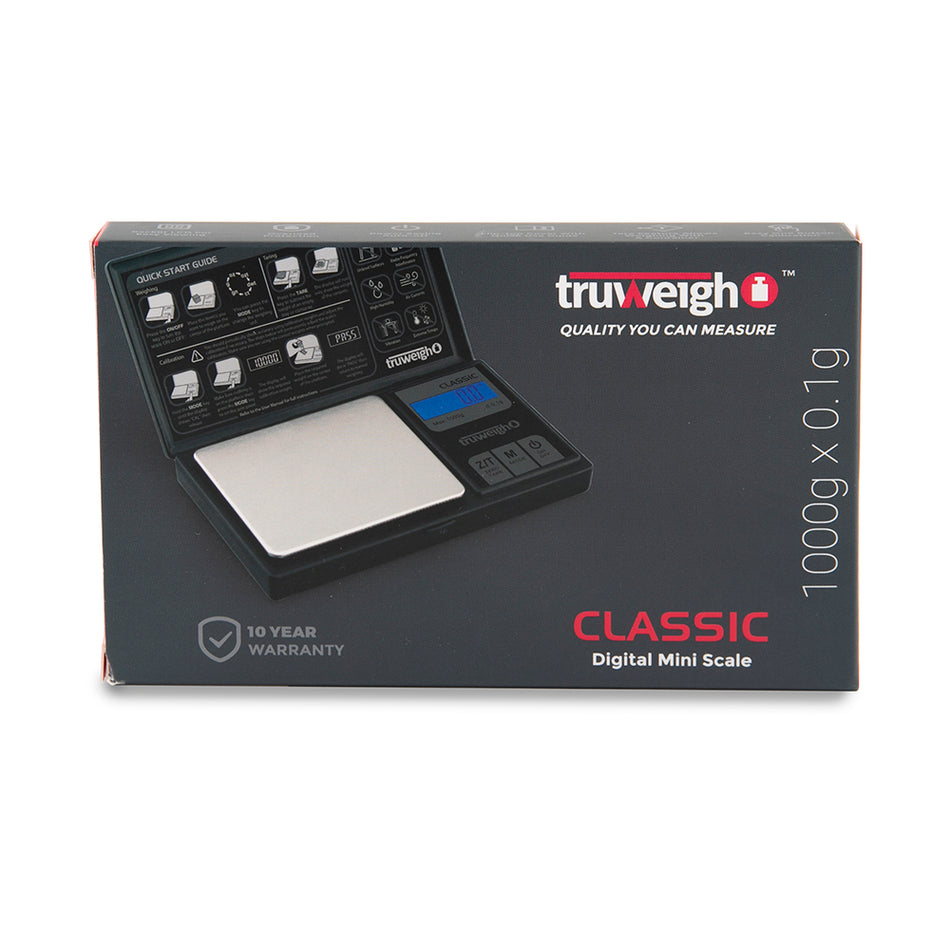 Truweigh Classic Digital Scale 1000G X 0.1G Black
