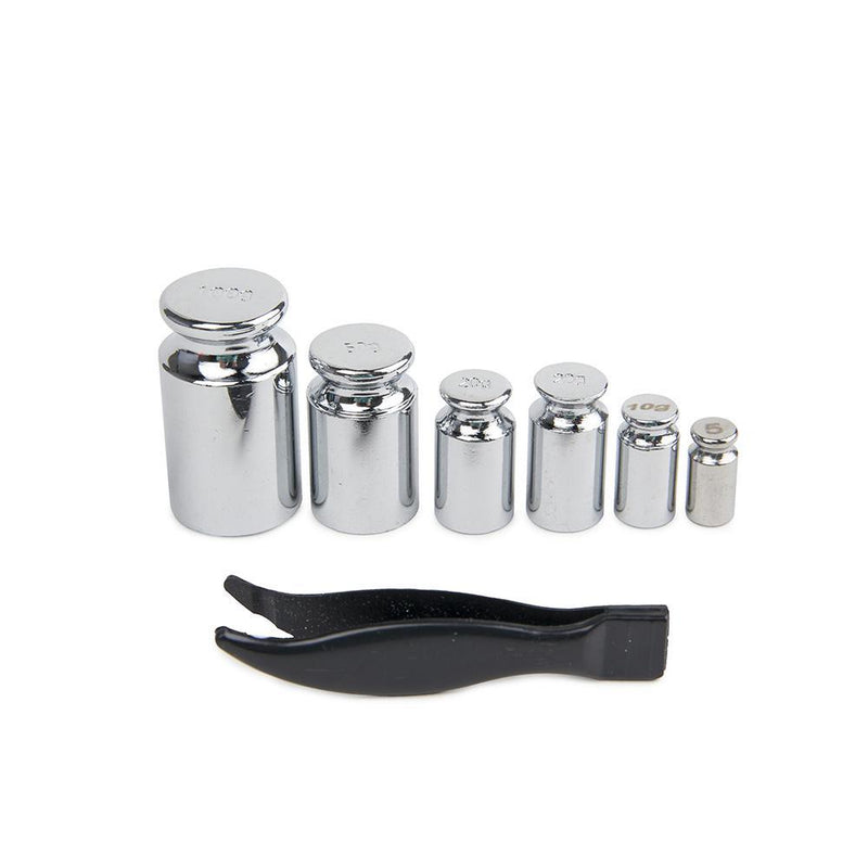 Truweigh Black 8 Piece Calibration Weight Set Kit Case Box Tweezers 100g 50g 20g 10g 5g Accuracy Test Check Calibrate Calibrating Chromed Steel